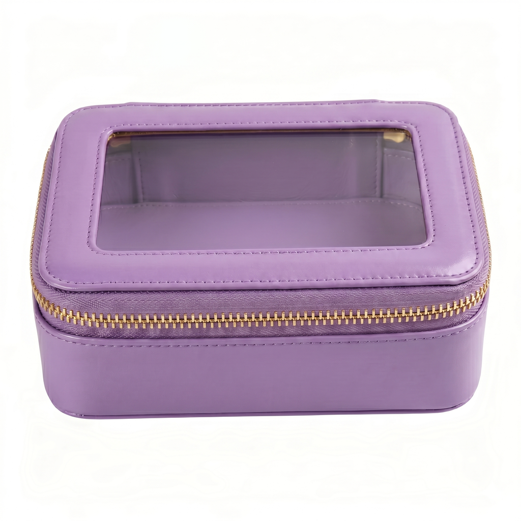 Single Zip Case in Lilac, open