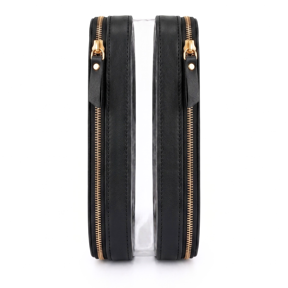 Double Zip Case in Black, open
