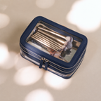 Double Zip Case in Midnight Blue