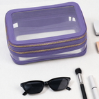 Double Zip Case in Lilac, open