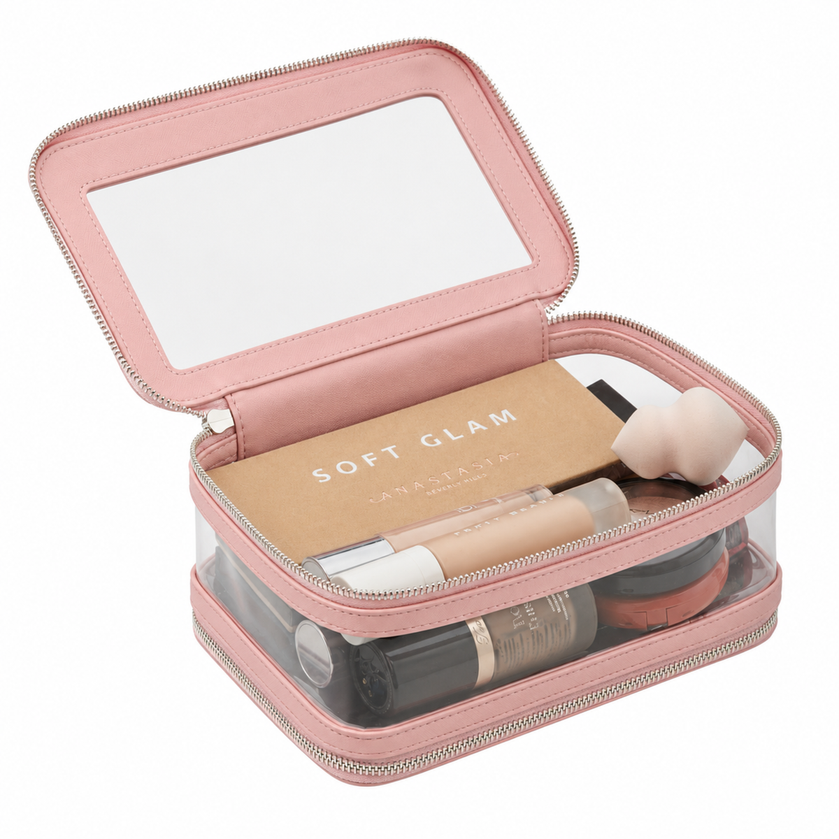 Double Zip Case in Peach Aura