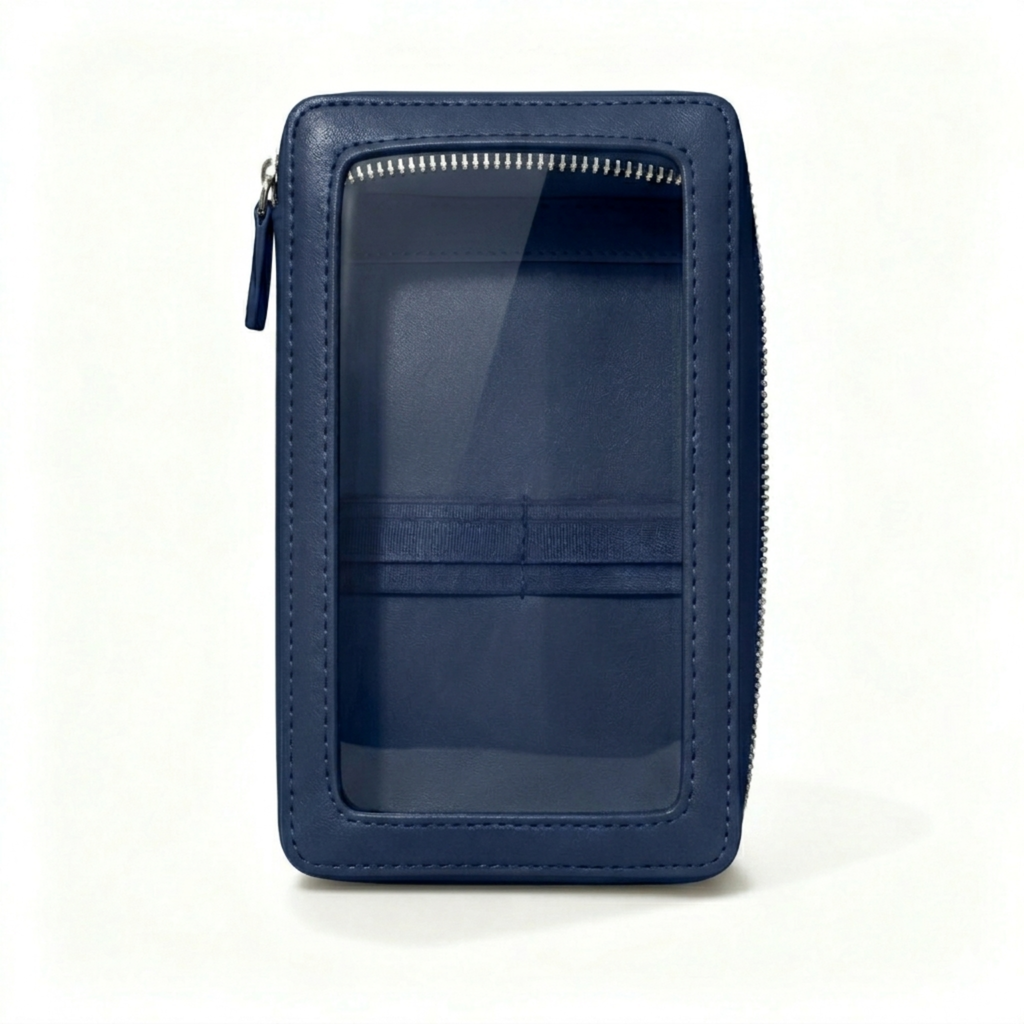 The Brush Bar Case in Midnight Blue, open
