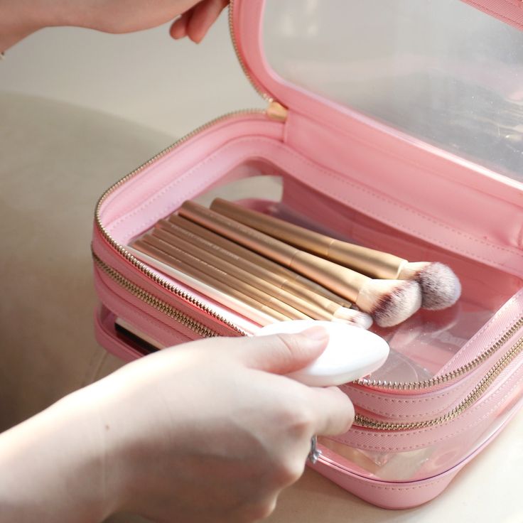 Double Zip Case in Pink Aura