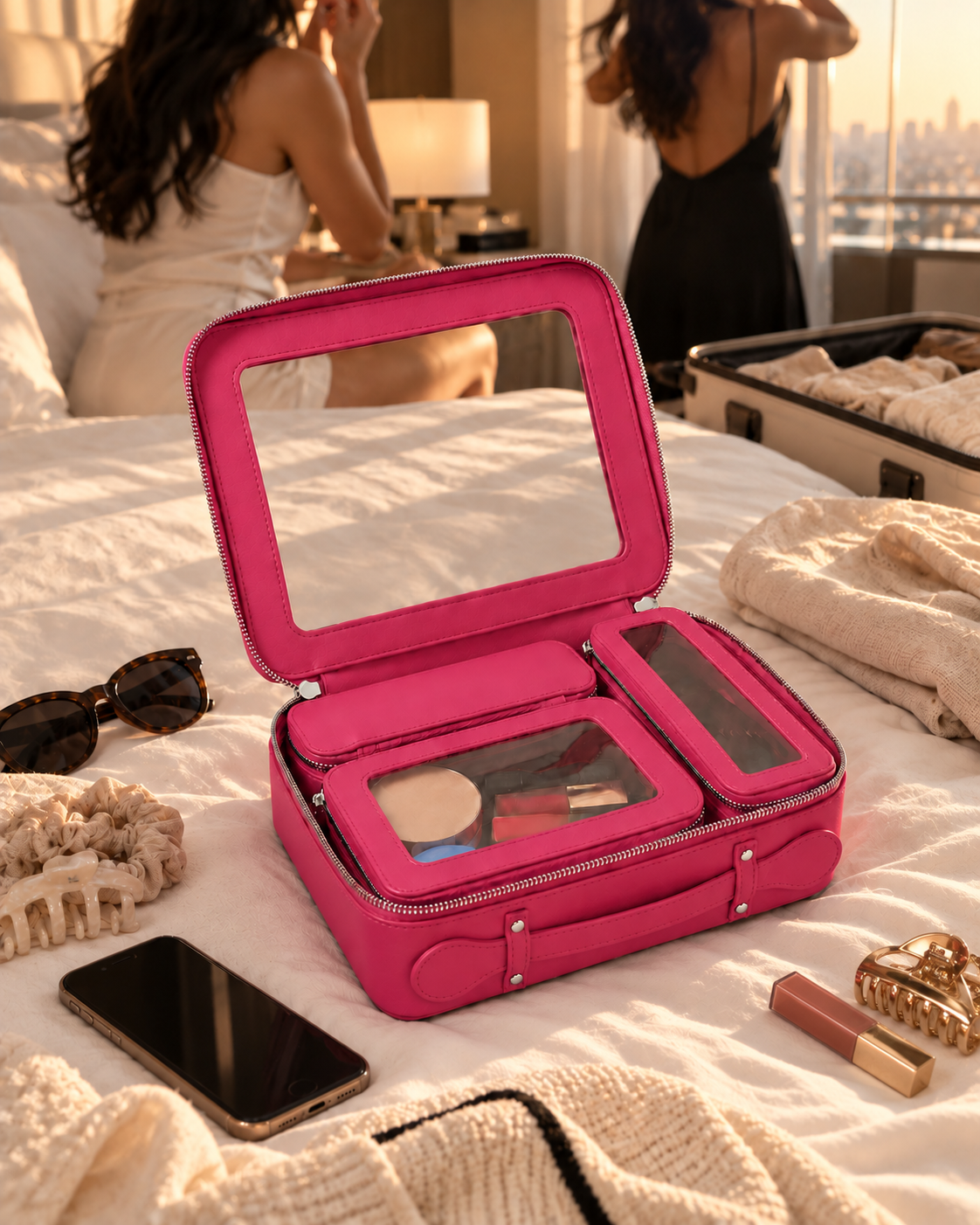 The 4-in-1 Case in Petal Rush, open