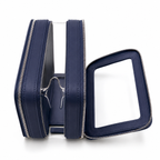 Double Zip Case in Midnight Blue, open