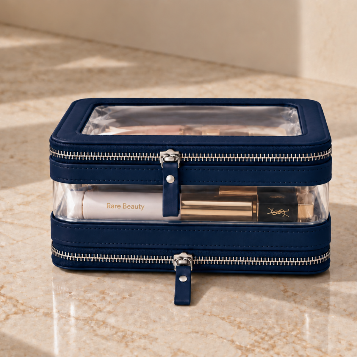 Double Zip Case in Midnight Blue