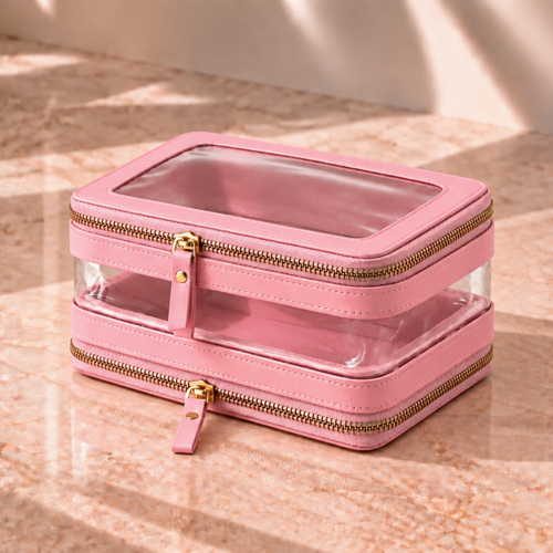 Double Zip Case in Pink Aura