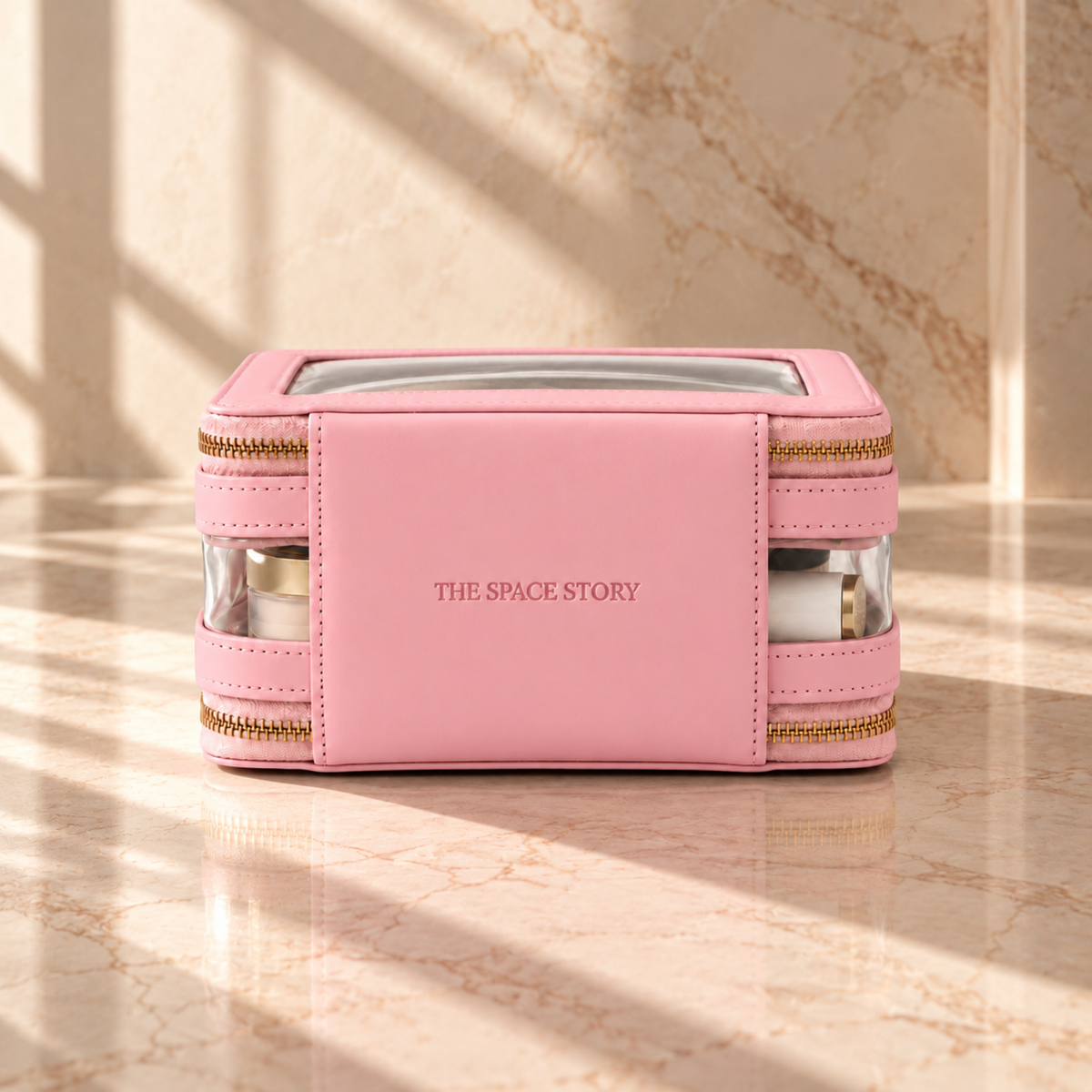 Double Zip Case in Pink Aura